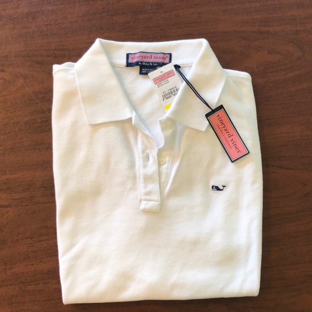 new vineyard vines white polo shirt